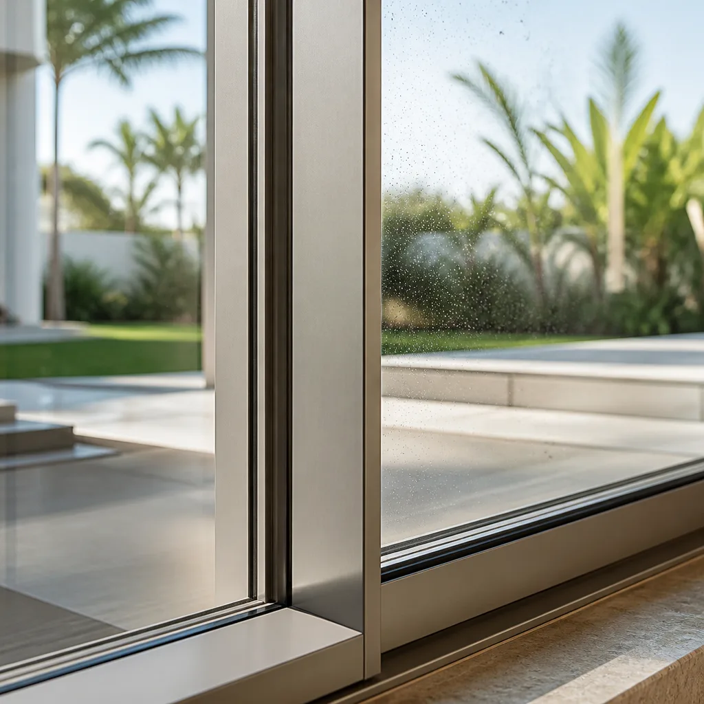 Professional installation of modern sliding glass doors with sleek metal frames